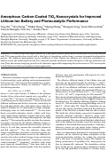 Cover page: Amorphous carbon-coated TiO2 nanocrystals for improved lithium-ion battery and photocatalytic performance