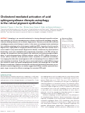 Cover page: Cholesterol-mediated activation of acid sphingomyelinase disrupts autophagy in the retinal pigment epithelium.