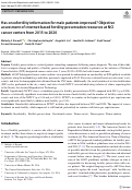 Cover page: Has oncofertility information for male patients improved? Objective assessment of internet-based fertility preservation resources at NCI cancer centers from 2015 to 2020.