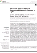 Cover page: Peripheral Sensory Neurons Expressing Melanopsin Respond to Light