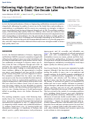 Cover page: Delivering High-Quality Cancer Care: Charting a New Course for a System in Crisis: One Decade Later.