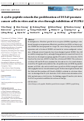 Cover page: A cyclic peptide retards the proliferation of DU145 prostate cancer cells in vitro and in vivo through inhibition of FGFR2