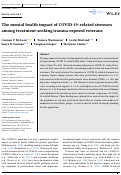 Cover page: The mental health impact of COVID‐19–related stressors among treatment‐seeking trauma‐exposed veterans