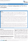 Cover page: Tic20 forms a channel independent of Tic110 in chloroplasts