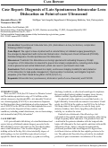 Cover page: Case Report: Diagnosis of Late Spontaneous Intraocular Lens Dislocation on Point-of-care Ultrasound