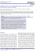 Cover page: Adaptation of the U.S.-oriented evidence-based intervention TransAction for transgender women in Vietnam