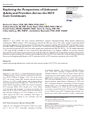 Cover page: Exploring the Perspectives of Unhoused Adults and Providers Across the HCV Care Continuum