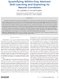 Cover page: Quantifying Within-Day Abstract Skill Learning and Exploring its Neural Correlates