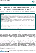 Cover page: FLT3 mutation incidence and timing of origin in a population case series of pediatric leukemia