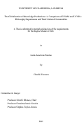 Cover page: The Globalization of Knowledge Productions: A Comparison of UNAM and UCSD’s Philosophy Departments and Their National Communities