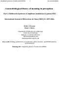 Cover page: A neurobiological theory of meaning in perception.  Part 4. Multicortical patterns of amplitude modulation in gamma EEG