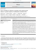 Cover page: Time to benefit of colchicine in patients with cardiovascular disease: A pooled analysis of randomized controlled trials.