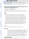 Cover page: Materials-Directed Differentiation of Mesenchymal Stem Cells for Tissue Engineering and Regeneration