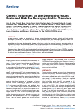 Cover page: Genetic Influences on the Developing Young Brain and Risk for Neuropsychiatric Disorders