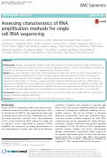 Cover page: Assessing characteristics of RNA amplification methods for single cell RNA sequencing