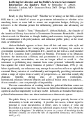 Cover page: Review:  <em>Lobbying for Libraries and the Public's Access to Government Information:  An Insider's View</em> by Bernadine E. Abbott-Hoduski