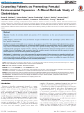 Cover page: Counseling Patients on Preventing Prenatal Environmental Exposures - A Mixed-Methods Study of Obstetricians