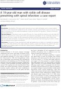 Cover page: A 19-year-old man with sickle cell disease presenting with spinal infarction: a case report.