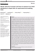 Cover page: Nitrate subsurface transport and losses in response to its initial distributions in sloped soils: An experimental and modelling study