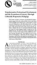 Cover page: Transformative Professional Development and the Promotion of Literacy Through Culturally Responsive Pedagogy