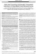 Cover page: Pubic Hair Grooming and Sexually Transmitted Infections: A Clinic-Based Cross-Sectional Survey.