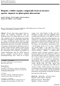 Cover page: Biogenic volatile organic compounds from an invasive species: impacts on plant–plant interactions