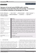 Cover page: Summary of second annual MCBK public meeting: Mobilizing Computable Biomedical Knowledge—A movement to accelerate translation of knowledge into action