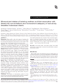 Cover page: Micronutrient intakes of lactating mothers and their association with breast milk concentrations and micronutrient adequacy of exclusively breastfed Indonesian infants