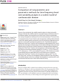 Cover page: Comparison of nonparametric and parametric methods for time-frequency heart rate variability analysis in a rodent model of cardiovascular disease