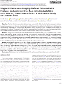 Cover page: Magnetic Resonance Imaging–Defined Osteoarthritis Features and Anterior Knee Pain in Individuals With, or at Risk for, Knee Osteoarthritis: A Multicenter Study on Osteoarthritis