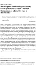 Cover page: Worlding and decolonizing the literary world-system: Asian-Latin American literature as an alternative type of Weltliteratur