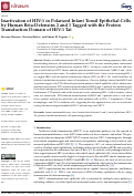 Cover page: Inactivation of HIV-1 in Polarized Infant Tonsil Epithelial Cells by Human Beta-Defensins 2 and 3 Tagged with the Protein Transduction Domain of HIV-1 Tat