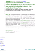 Cover page: Implementation of a Multisite Financial Reimbursement Program in Cancer Clinical Trials Integrated With Patient Navigation: A Pilot Randomized Clinical Trial