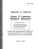 Cover page: STABLE-FLOW FREE-BOUNDARY MIGRATION AND FRACTIONATION OF CELL MIXTURES: SEDIMENTATION AND ELECTROPHORESIS