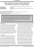 Cover page: Delayed Diagnosis of Gastric Outlet Obstruction from Bouveret Syndrome in a Young Woman