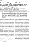 Cover page: Detection and assignment of mutations and minihaplotypes in human DNA using peptide mass signature genotyping (PMSG): application to the human RDS/peripherin gene.