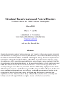 Cover page: Structural Transformation and Natural Disasters: Evidence from the 2008 Sichuan Earthquake