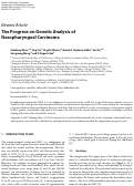 Cover page: The Progress on Genetic Analysis of Nasopharyngeal Carcinoma