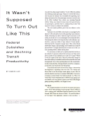 Cover page: It Wasn't Supposed To Turn Out Like This: Federal Subsidies and Declining Transit Productivity