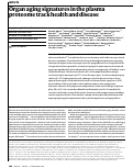 Cover page: Organ aging signatures in the plasma proteome track health and disease.