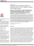 Cover page: Mitogenomes illuminate the origin and migration patterns of the indigenous people of the Canary Islands