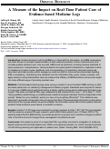 Cover page: A Measure of the Impact on Real-Time Patient Care of Evidence-based Medicine Logs