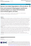 Cover page: Rumen microbial degradation of bromoform from red seaweed (Asparagopsis taxiformis) and the impact on rumen fermentation and methanogenic archaea.