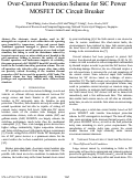 Cover page: Over-Current Protection Scheme for SiC Power MOSFET DC Circuit Breaker