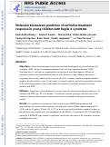 Cover page: Molecular biomarkers predictive of sertraline treatment response in young children with fragile X syndrome