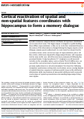 Cover page: Cortical reactivation of spatial and non-spatial features coordinates with hippocampus to form a memory dialogue.