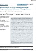 Cover page: Characteristics of Patients Treated with Balloon Pulmonary Angioplasty at a High-Volume Pulmonary Thromboendarterectomy Center: Single Center USA Experience