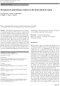 Cover page: Metastasis of genitourinary tumors to the head and neck region