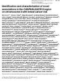 Cover page: Identification and characterization of novel associations in the CASP8/ALS2CR12 region on chromosome 2 with breast cancer risk.