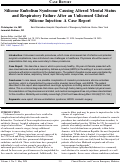 Cover page: Silicone Embolism Syndrome Causing Altered Mental Status and Respiratory Failure After an Unlicensed Gluteal Silicone Injection: A Case Report